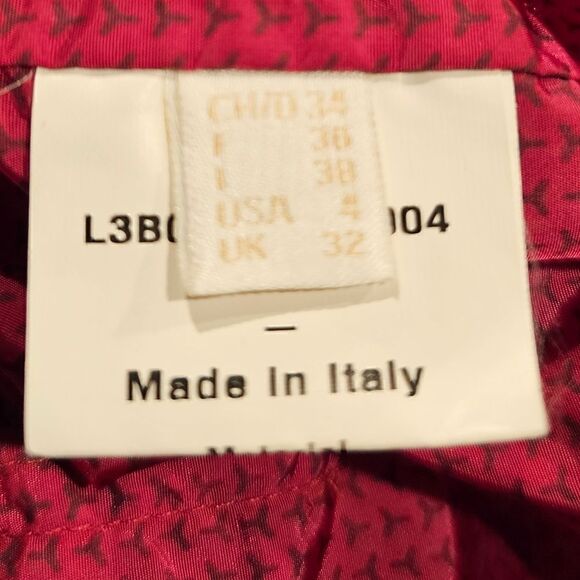 BALLY Women’s Red Windbreaker Hoodie Jacket Raincoat - Size 4 - Picture 8 of 8